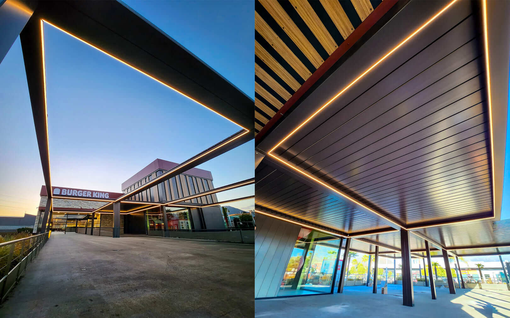 Pergolas bioclimatiques Burger King by Group Sud