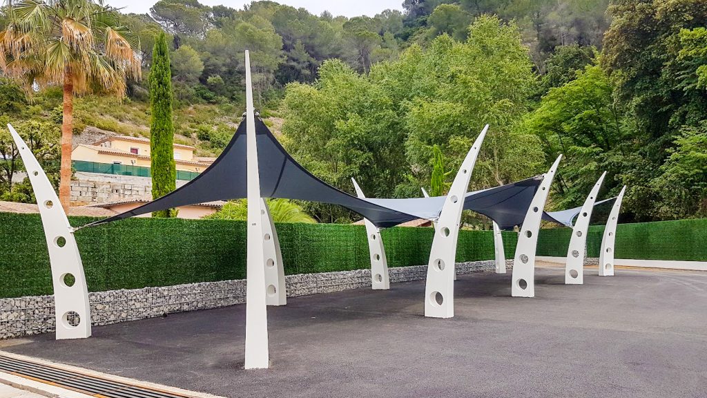 Voile d'ombrage pour parking